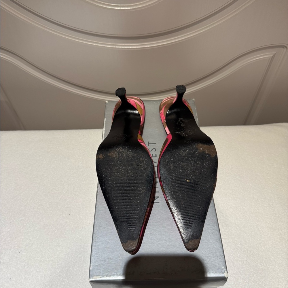 Impo Women's Pink and Brown Satin Mules - Picture 4 of 4